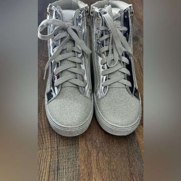 Lauren Lorraine Skippy Silver Glitter High-Top Sneakers – Size 10 - Picture 7 of 10